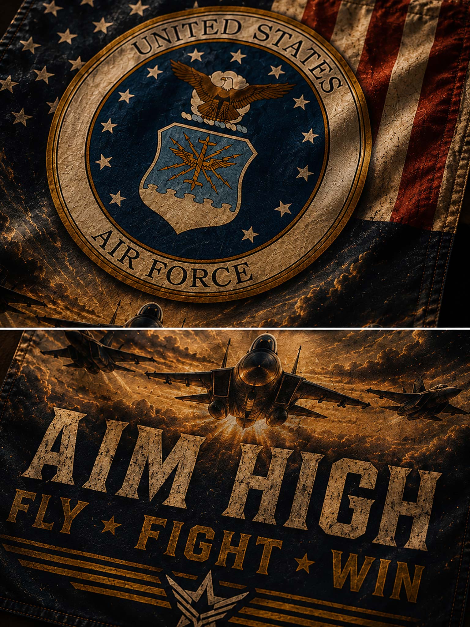 United States Air Force themed flag design with the circular U.S.