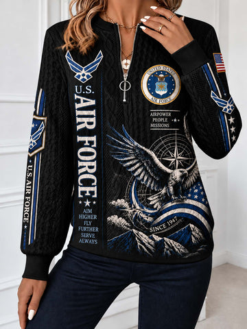 United States Air Force Honorbound Quilted Zip-Up Sweatshirt