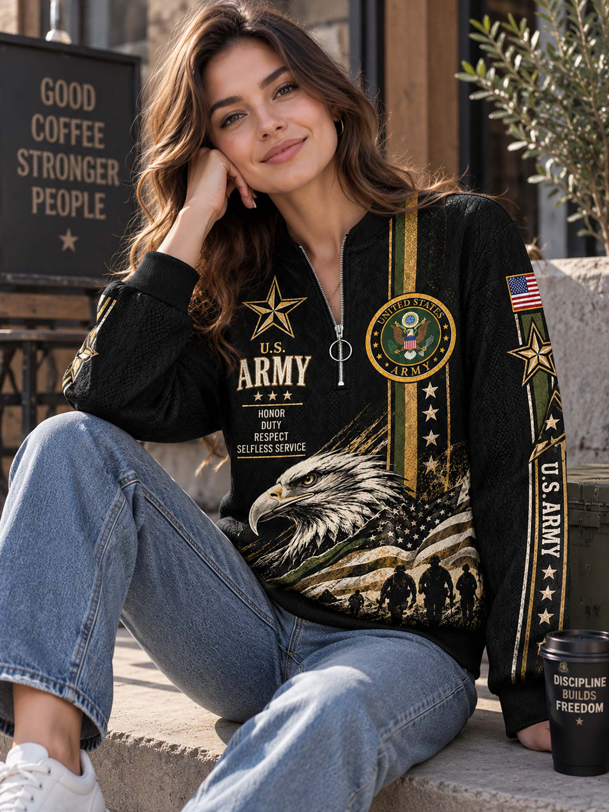 United States Army Honorbound Quilted Zip-Up Sweatshirt