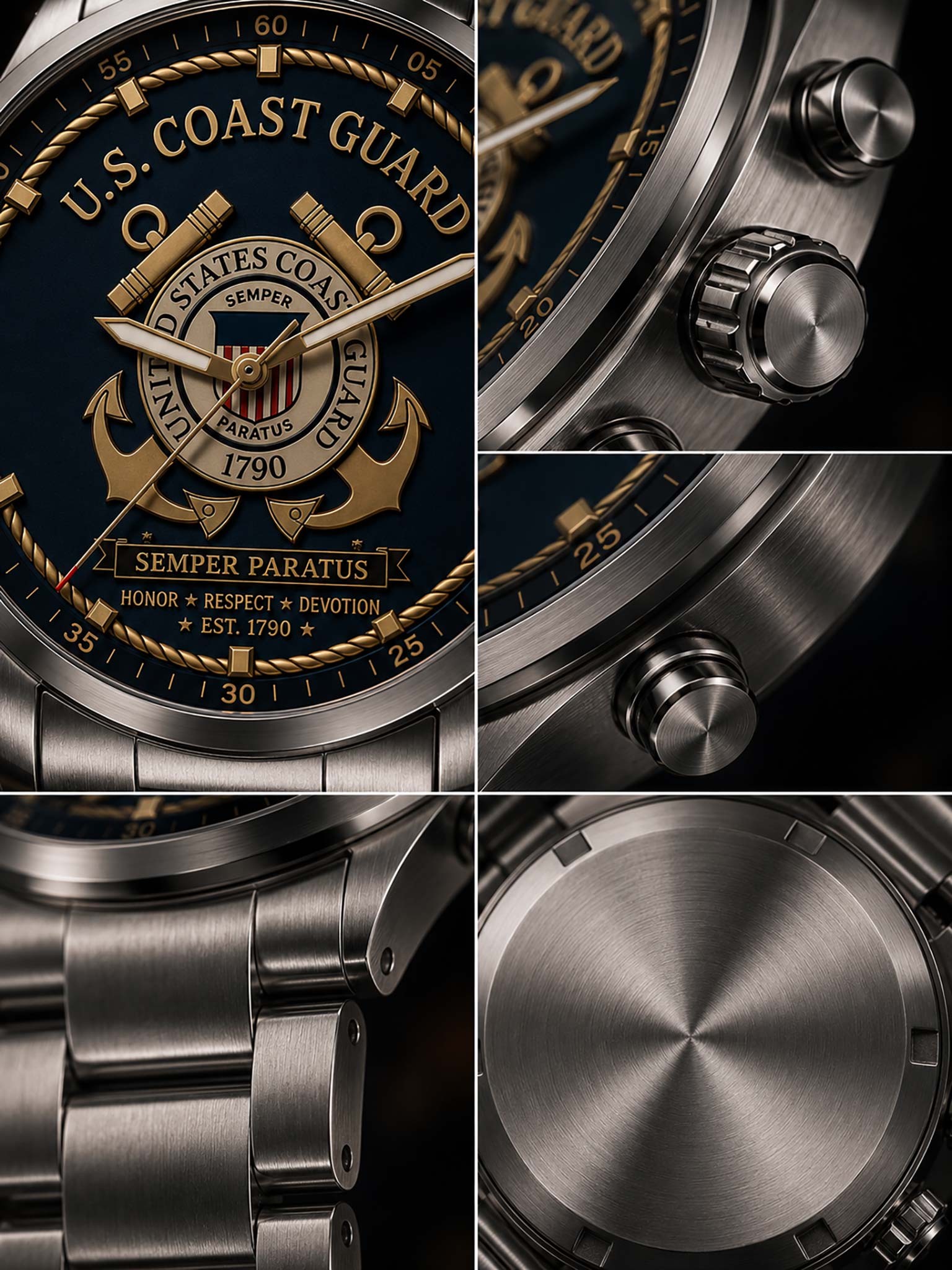 Close-up collage of a U.S.