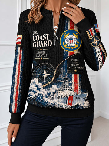 United States Coast Guard Honorbound Quilted Zip-Up Sweatshirt