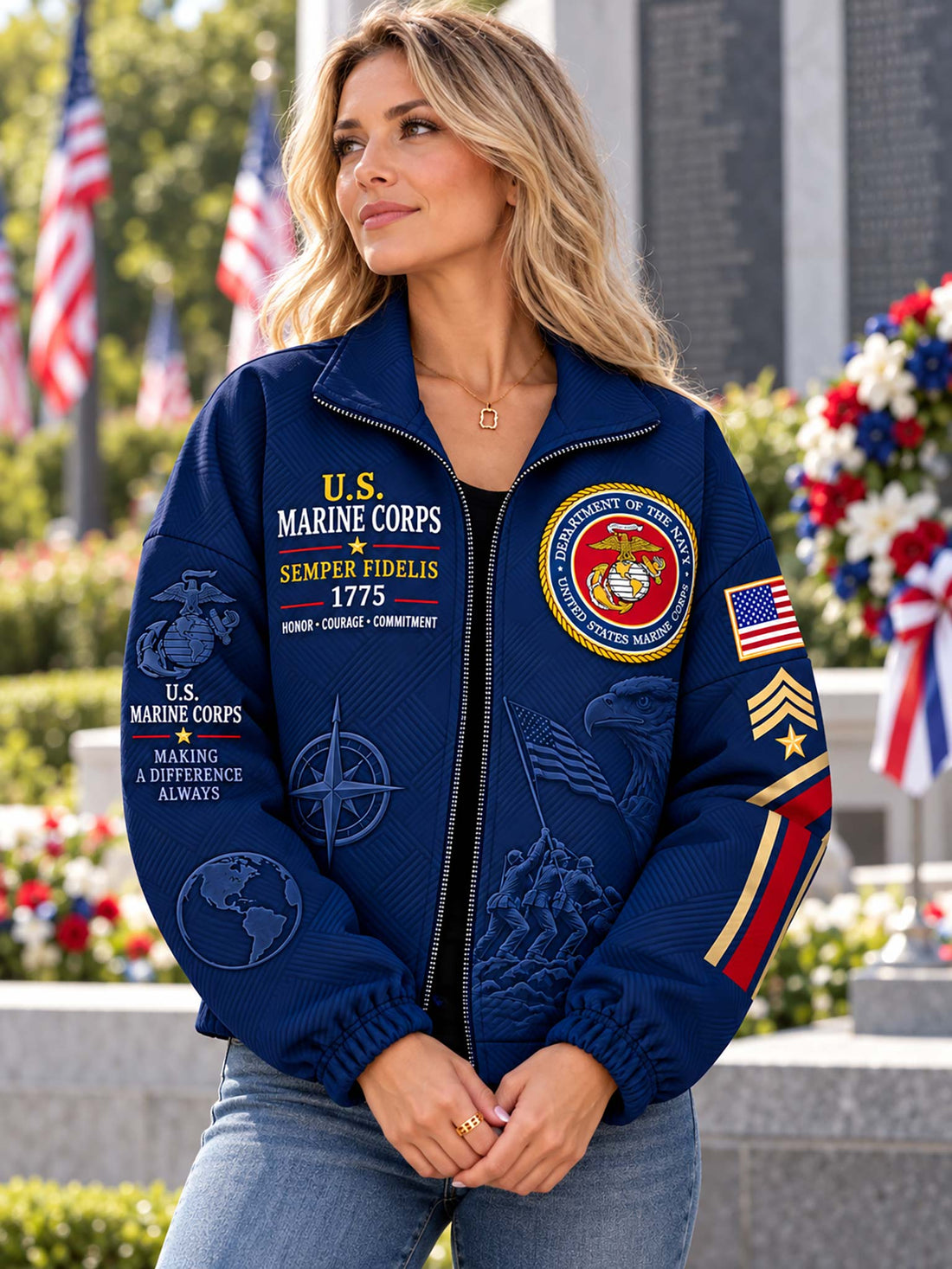 United States Marine Corps Heritage Women's Drawstring Pocket Jacket