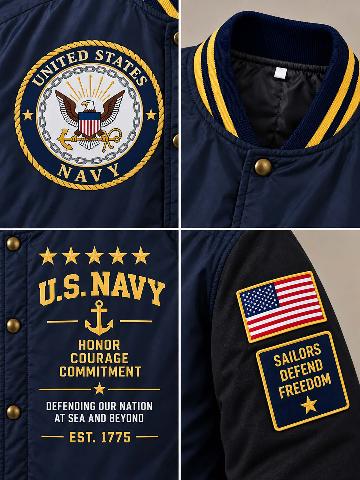 A navy blue U.S.