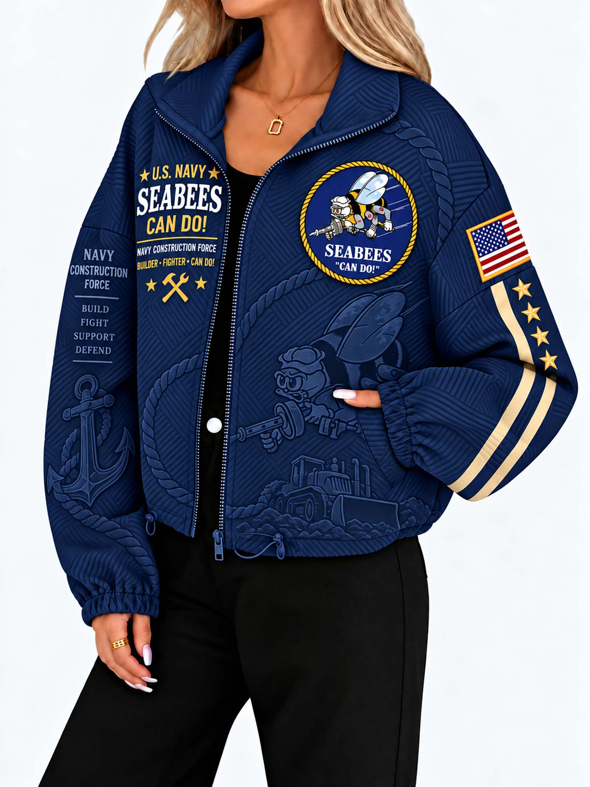 Seabees Heritage Women's Drawstring Pocket Jacket