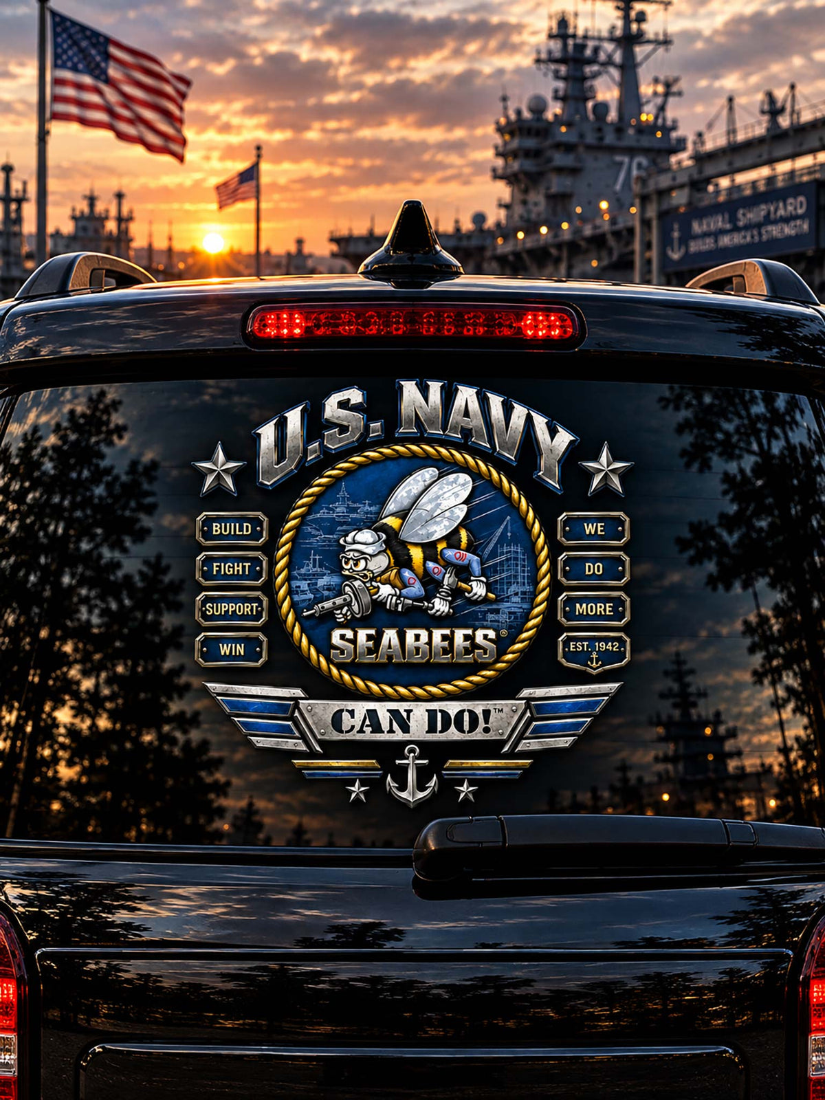 Seabees Defenders Of Freedom Decal