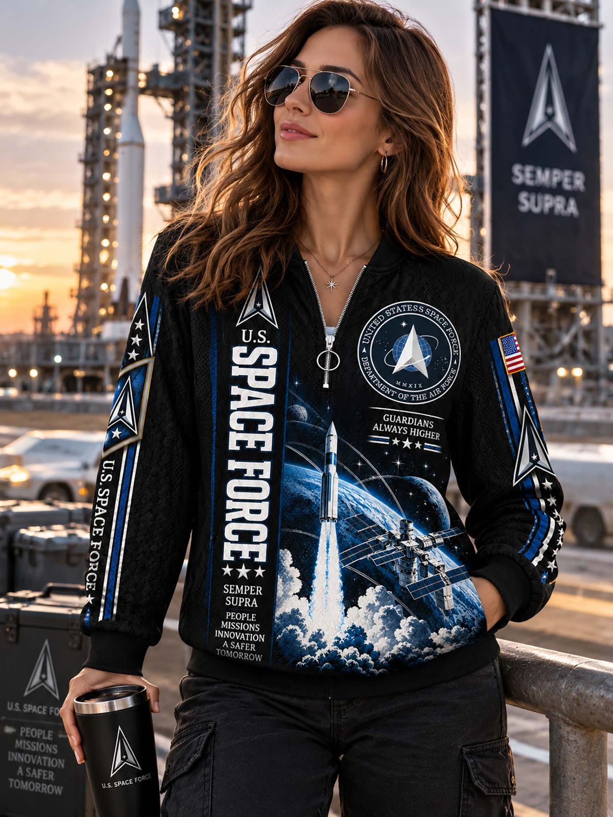 Space Force Honorbound Quilted Zip-Up Sweatshirt
