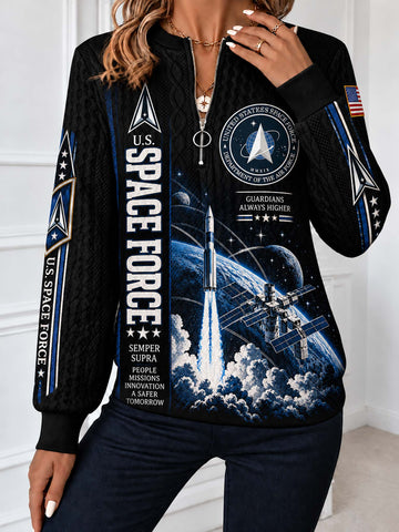 Space Force Honorbound Quilted Zip-Up Sweatshirt
