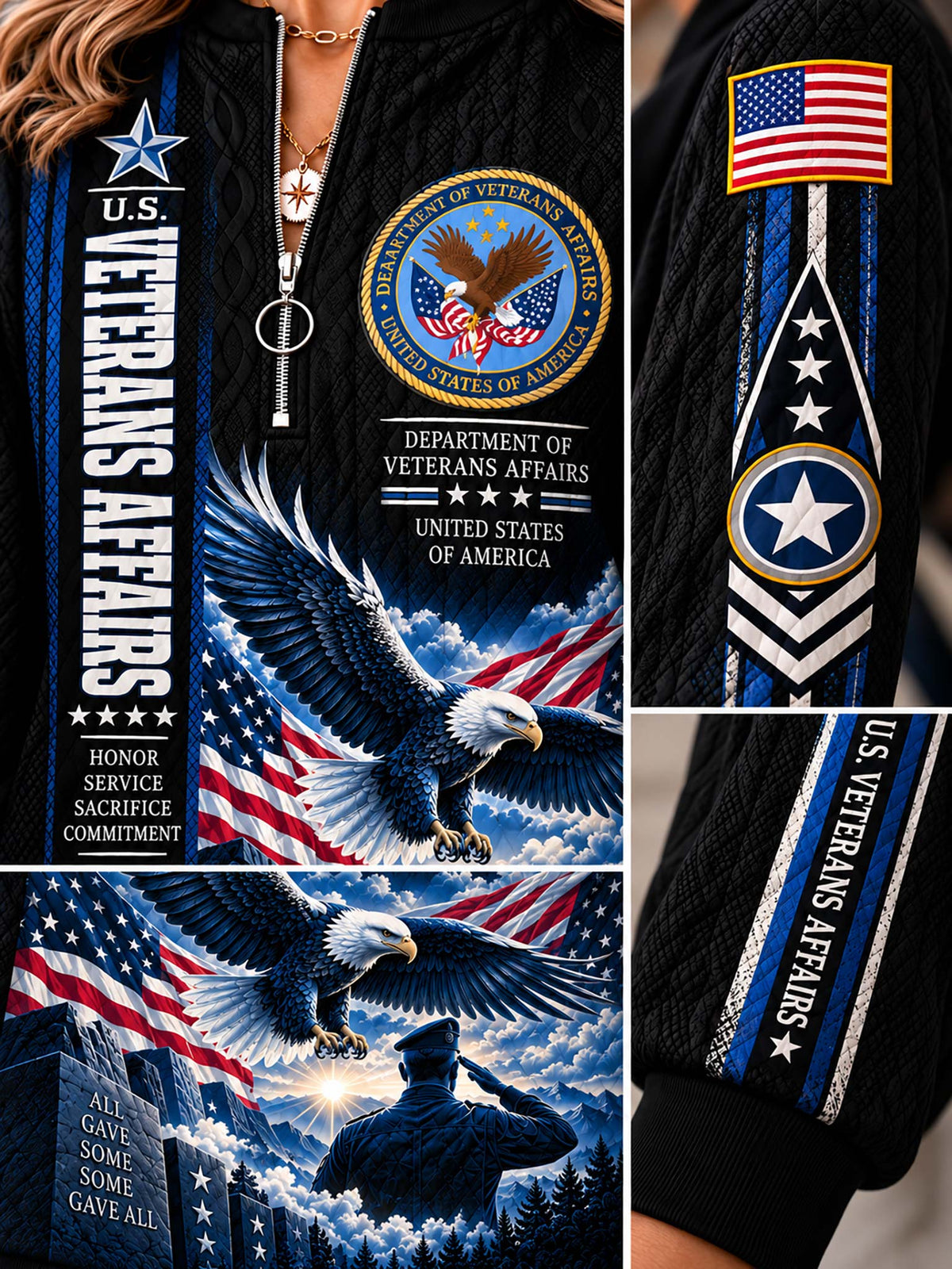 Veteran Honorbound Quilted Zip-Up Sweatshirt