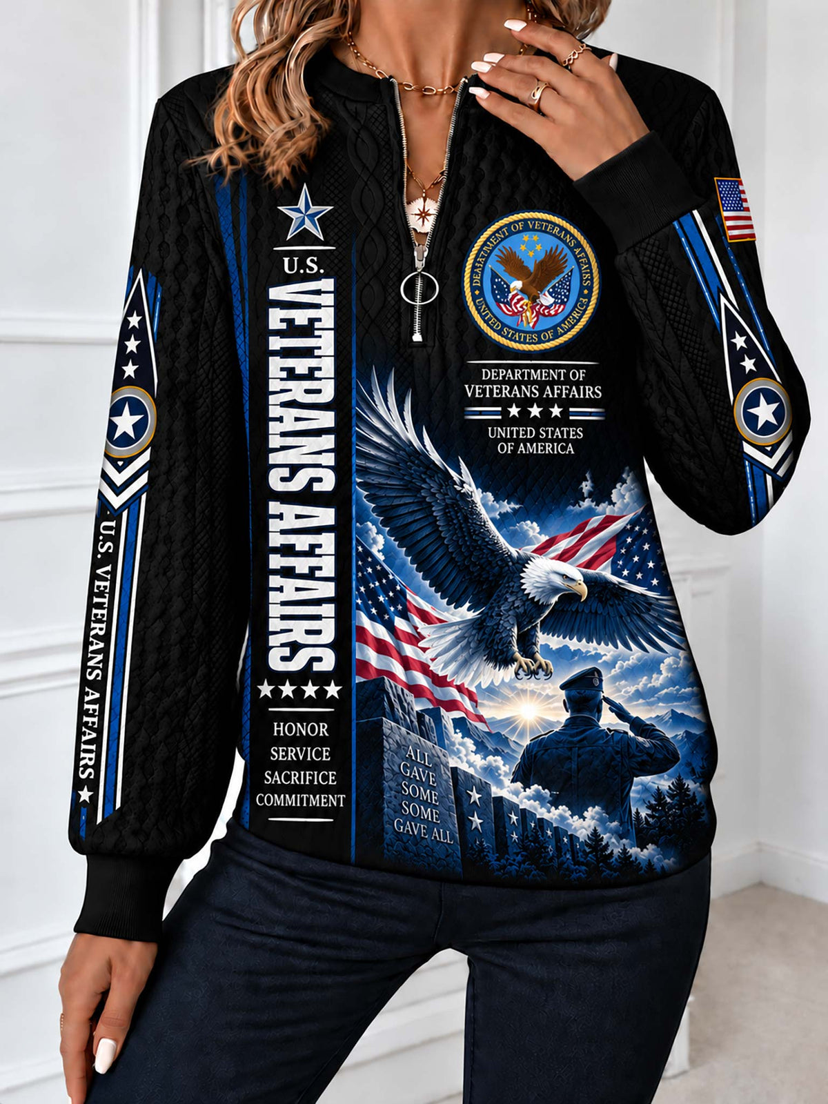 Veteran Honorbound Quilted Zip-Up Sweatshirt